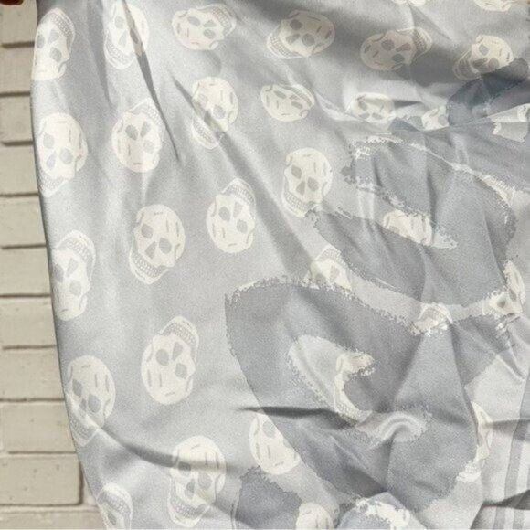 Alexander McQueen Graffiti Biker Skull Silk Scarf – 100% Silk Square – Luxury - Picture 6 of 6